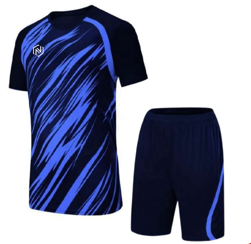CUSTOM Soccer Uniform Black Blue
