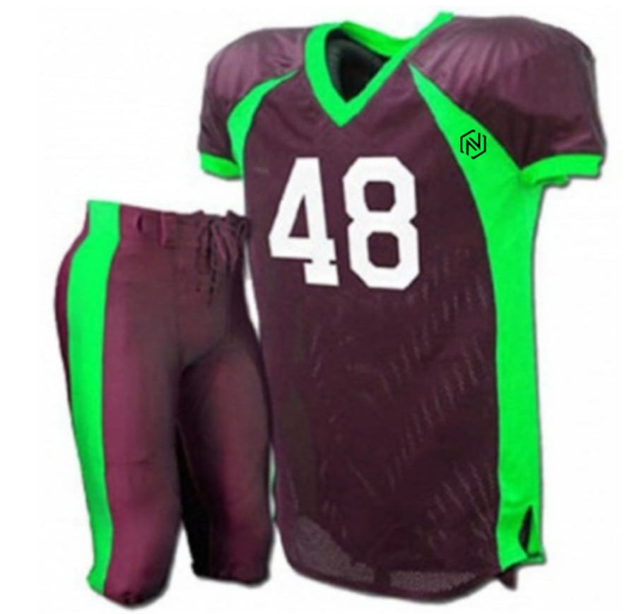 CUSTOM Brown-Neon Green Mesh Authentic Football Jersey