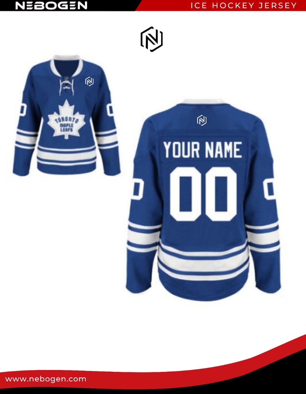 Custom Blue-White Hockey Jersey