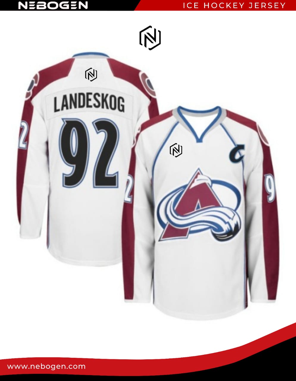 Custom White-Blue Hockey Jersey