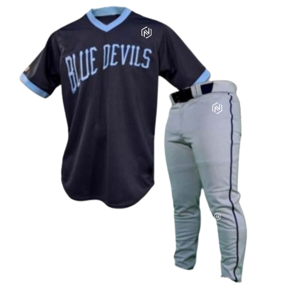 CUSTOM Black-Blue Baseball Jersey