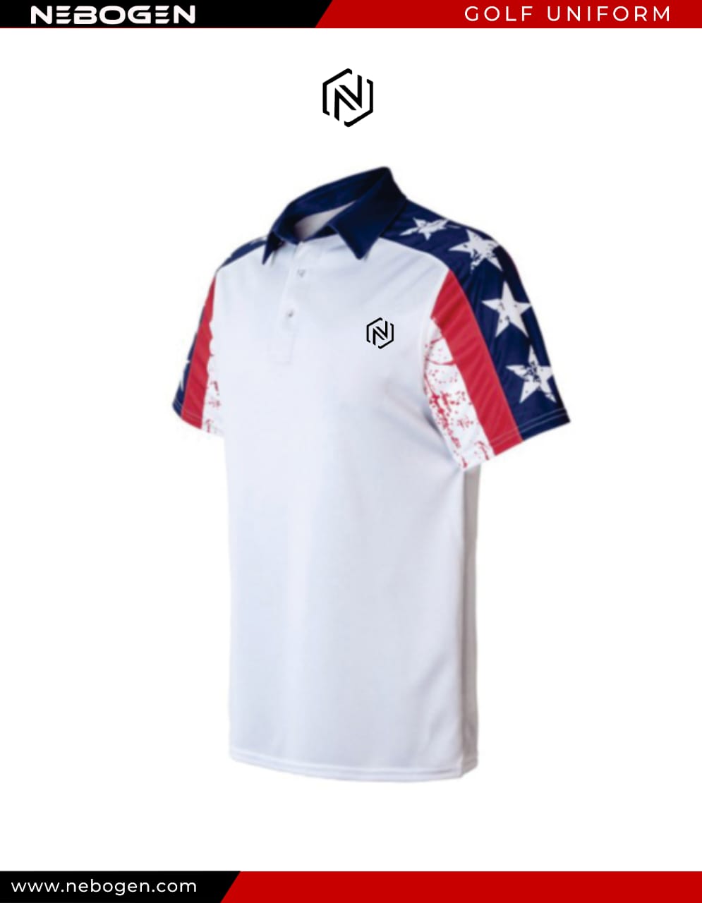 Custom USA Performance Golf Polo Shirt