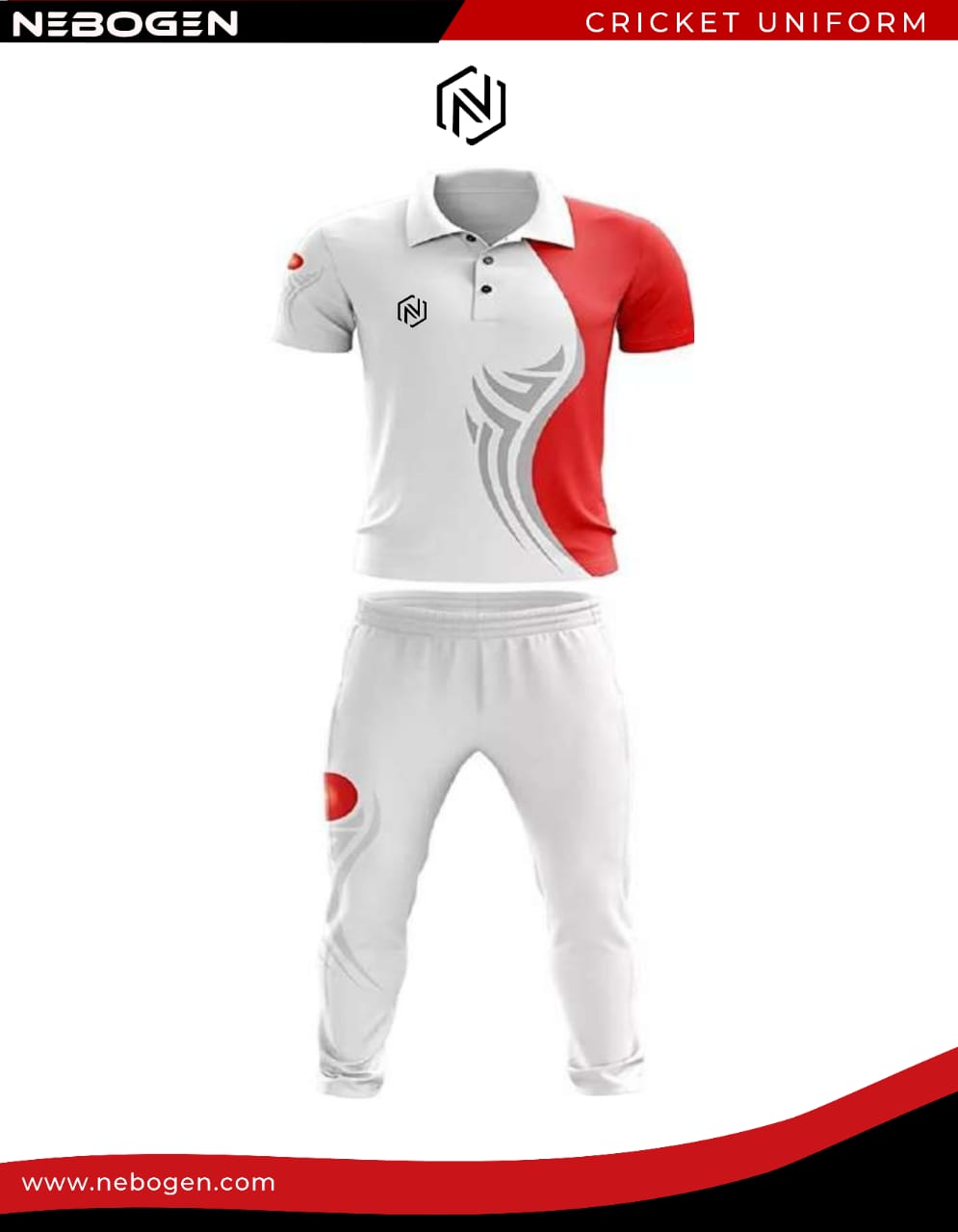 Custom White Authentic Cricket Jersey Suit