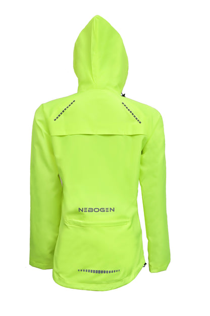 Women's Rain Jackets Waterproof Windbreaker Running Cycling Gear Packable Reflective Lightweight Hooded